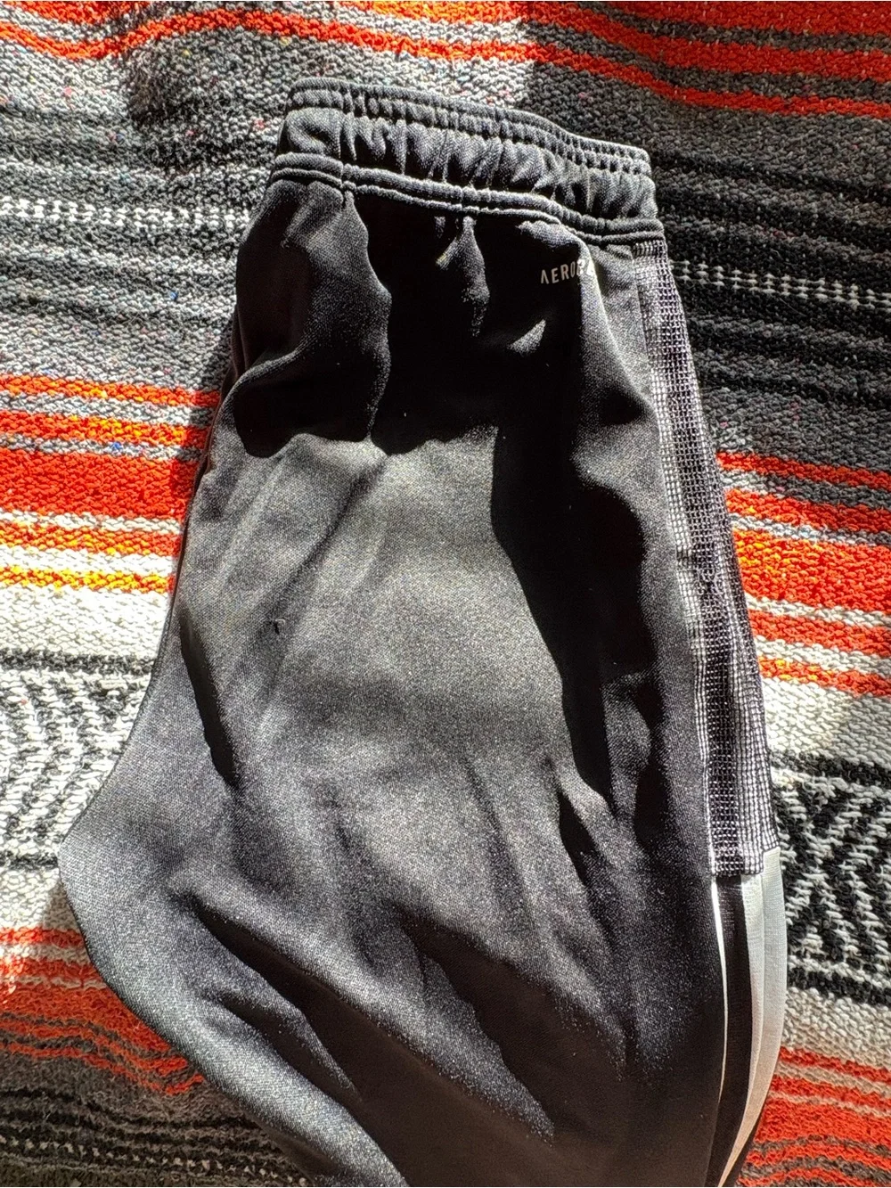 adidas Black Athletic Jacket with White Logo and White Trim